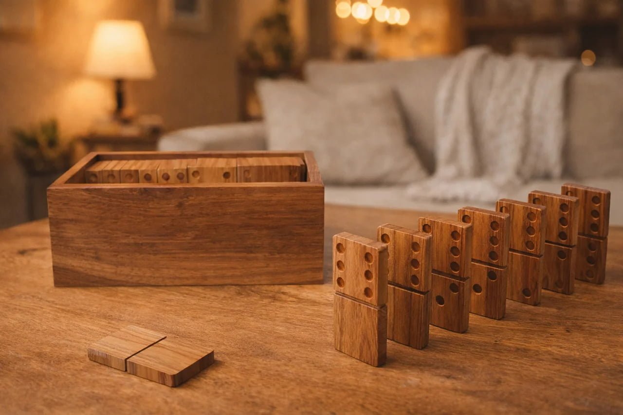 Premium Wooden Dominoes Set