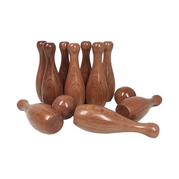 wooden bowling set