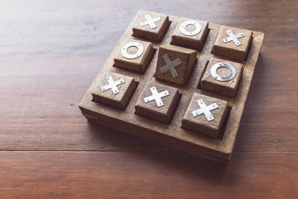 Vintage Tic Tac Toe wooden board game