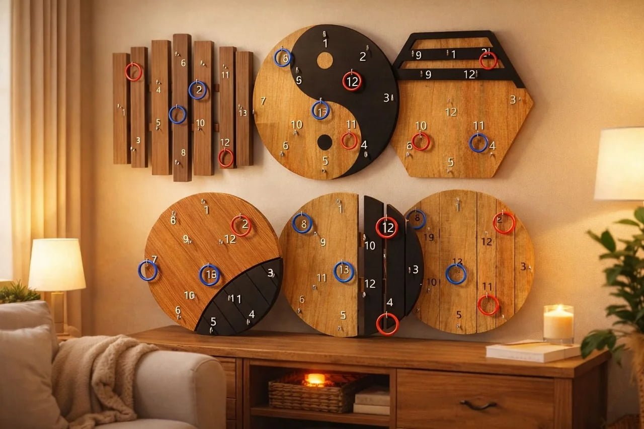 Branded hook and ring toss game in lifestyle scene