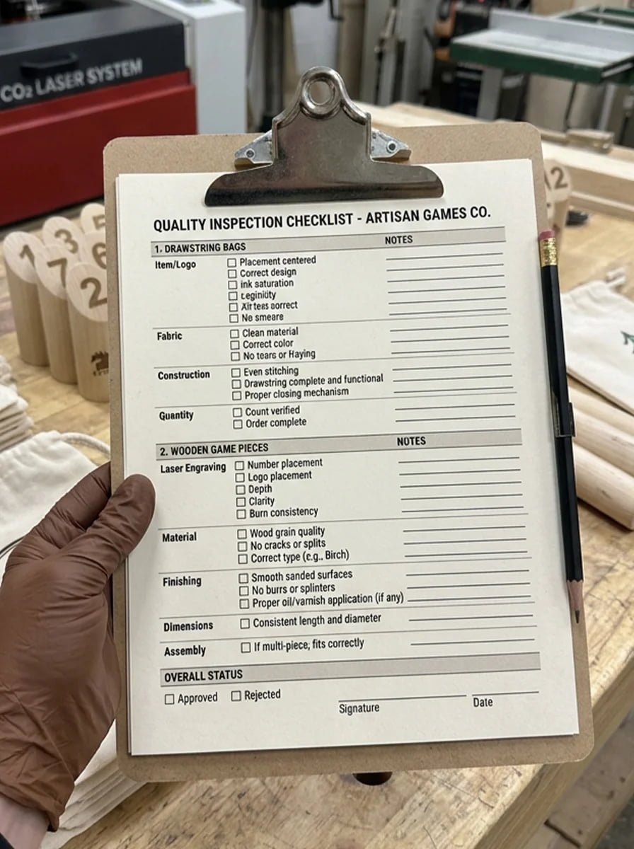 Quality inspection checklist
