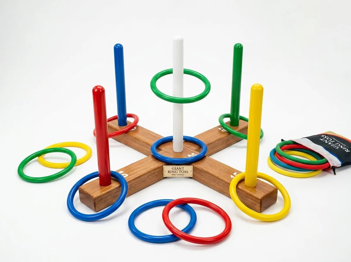 Kids-Friendly Wooden Ring Toss Game